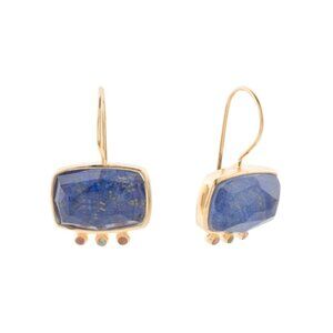 SHAANTI JEWELS  India 18kt Gold Plated Sterling Silver Lapis Lazuli Earrings